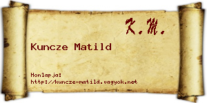 Kuncze Matild névjegykártya